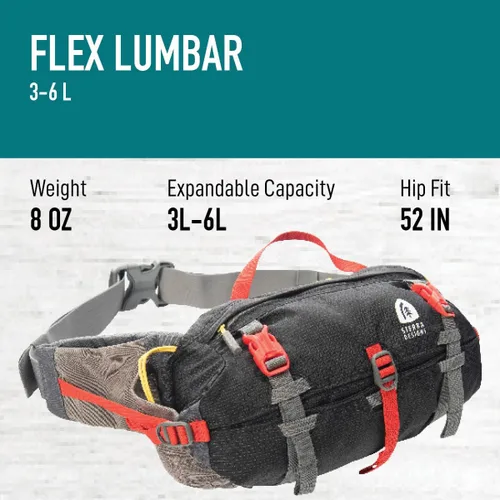 Miniatura 2 de Sierra Designs Riñonera lumbar flexible, bolsa de cintura de senderismo con soporte para botella de agua, volumen ajustable y más