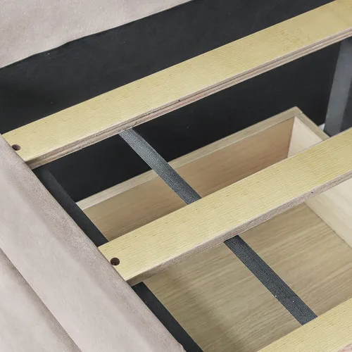 Miniatura 9 de Sofá cama individual con 2 cajones tapizado moderno, plataforma para sofá cama, marco de listones de soporte para dormitorio, sala de estar,