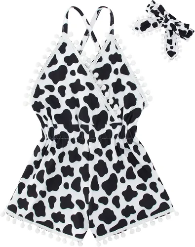Miniatura 33 de UNICOMIDEA 6M-3T Traje sin espalda para bebé niña traje mameluco con diadema