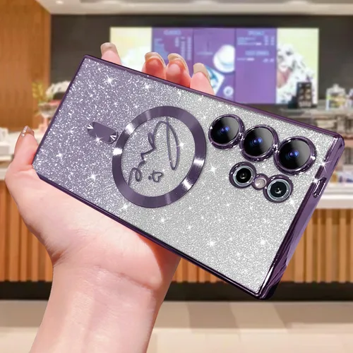 Miniatura 305 de ZONRW - Funda para Samsung Galaxy S22 Ultra magnética, para mujeres y niñas, cubierta trasera suave, lujosa, con corazón de amor, bling, degradado