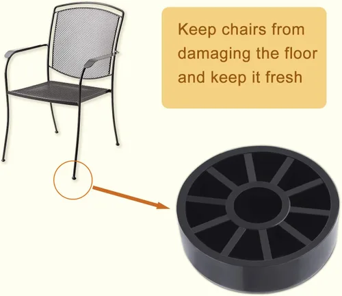 Miniatura 4 de Paquete de 24 protectores antideslizantes de hierro para muebles de patio al aire libre para sillas y patas de mesa