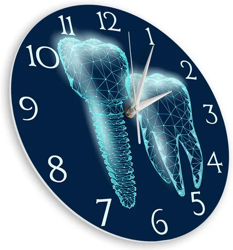 Miniatura 4 de Reloj de pared dental para oficina, relojes de dientes de 12 pulgadas, con batería, silencioso, sin garrapatas, reloj de pared para oficina dental