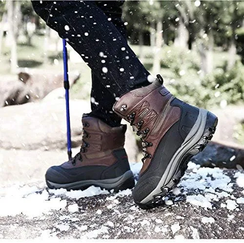 Miniatura 7 de NORTIV 8 - Botas de esquí de invierno con suela de goma para hombre, con aislamiento impermeable