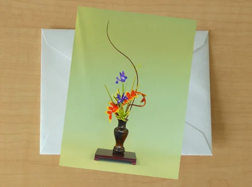 Miniatura 3 de Blank Note Cards Set, Original Art Blank Greeting Cards, Eco Friendly Notecards with Ikebana Flower Photo, Eco Friendly Recycled Paper Stationery
