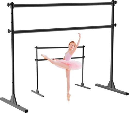 Miniatura 12 de SELEWARE Barra de ballet independiente de altura ajustable, barra de ballet resistente, barra de baile, soporte movimientos de barra, estiramiento