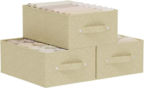 Miniatura 11 de Cajas de almacenamiento plegables, cestas organizadoras de tela, cubos para organizar el hogar, la oficina y el armario, gris, paquete de 2, 13.0 x