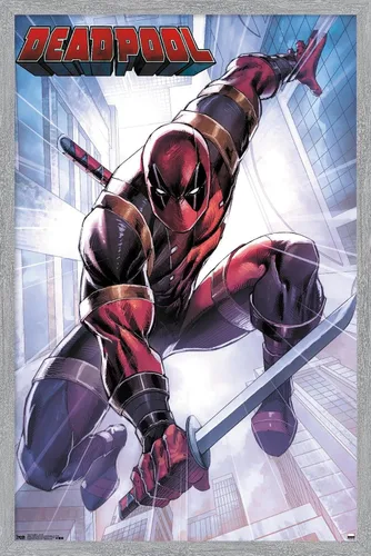 Miniatura 13 de Trends International Marvel Comics Deadpool - Póster de pared de ataque, 22.375 x 34 pulgadas, versión enmarcada en negro Versión con marco negro