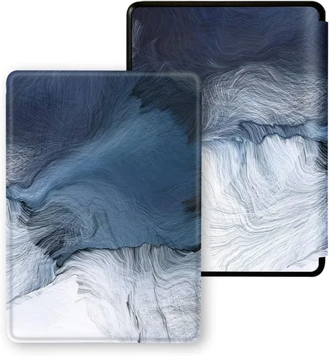 Funda para Kindle Paperwhite5 de 6.8" 2021 con correa de mano - Funda de cuero para Kindle Paperwhite de 11ª generación (pintura abstracta)