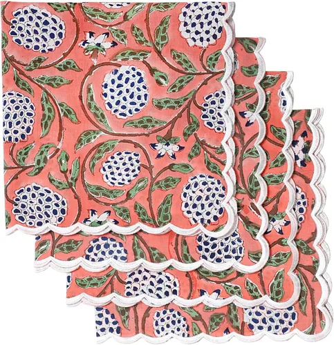Miniatura 33 de Ridhi Juego de 4 servilletas bordadas reutilizables de algodón para bodas, fiestas, regalo diario para primavera, Pascua, San Valentín