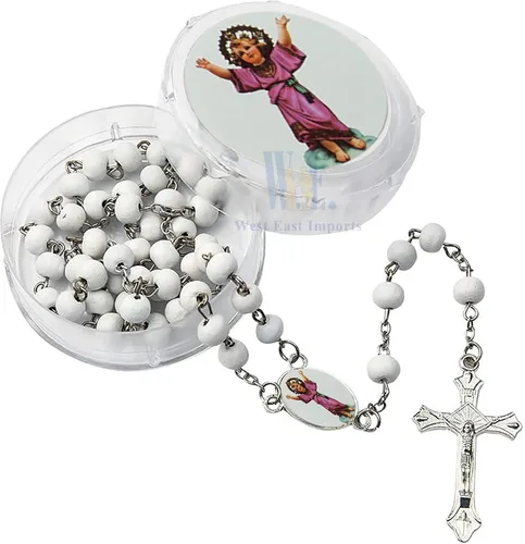 Miniatura 5 de Divino Nino Divino Niño Jesús Perfumado Rosario (12 PCS) Recuerdos de presentacion de 3 años Bautismo Party Favor Baby Jesus (blanco)