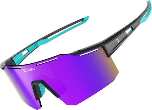 Miniatura 31 de suoso Gafas de sol deportivas de ciclismo para hombre: gafas de sol polarizadas ligeras con protección UV para jóvenes, béisbol, softbol, correr