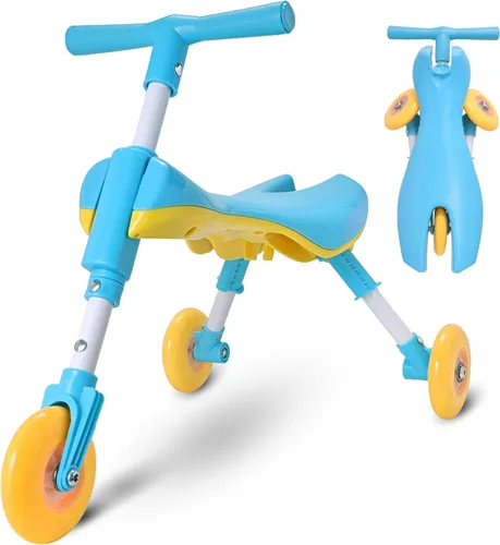 Triciclo para niños pequeños de 1 a 3 años – Triciclo plegable para niños pequeños – Bicicleta para niños y niñas – Fácil de montar y dirigir – No