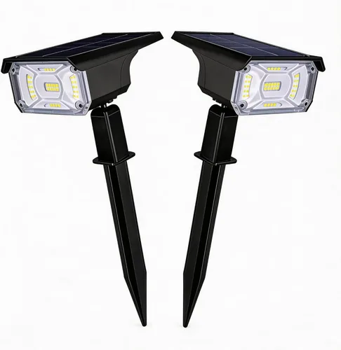 Miniatura 8 de LEREKAM 40 focos LED, IP65, impermeables, con energía solar, 2 en 1, luz de pared, luces de paisajismo al aire libre, encendido/apagado automático