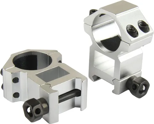 Miniatura 2 de TACFUN Silver A Pair 1.000 in / 1 pulgada de anillo de mira Picatinny Weaver Rail Mount