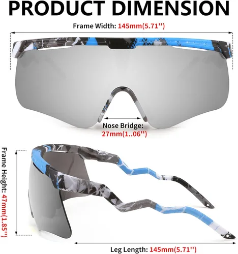 Miniatura 5 de FEISEDY Gafas de sol para hombres y mujeres, polarizadas grandes retro sin montura TR90 marco para béisbol, ciclismo, deportes B4073 Marco