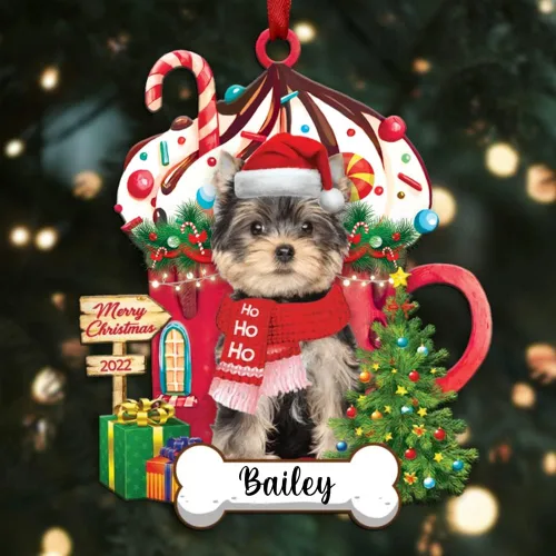 Miniatura 121 de Amantes de los perros de Navidad – Navidad de perros disponibles para muchos perros Shi Tzu – Adorno con forma personalizada, adorno de Navidad