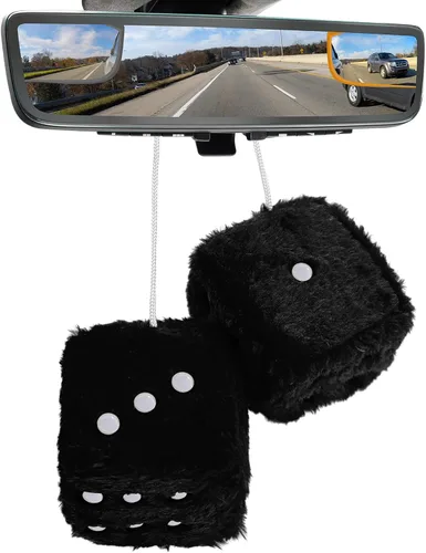 KVAEY 2 piezas de dados de felpa con puntos, par de dados cuadrados de 3 pulgadas, retro para colgar en espejo retrovisor, colgante clásico de dados