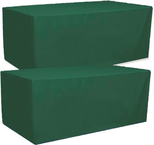 Paquete de 2 manteles rectangulares ajustables de poliéster de 8 pies de largo x 30 pulgadas de ancho x 30 pulgadas de alto, para banquete de boda y