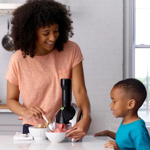 Miniatura 5 de Yonanas - Máquina clásica de helado de fruta congelada para golosinas veganas y sin lácteos saludables, máquina plateada de 200W con 36 recetas