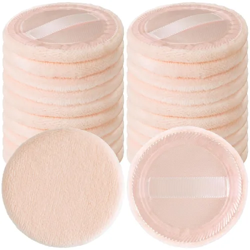 Miniatura 8 de HINZIC Paquete de 25 esponjas redondas de 2.36 pulgadas para aplicadores de maquillaje de base, algodón suave y agradable a la piel, esponja