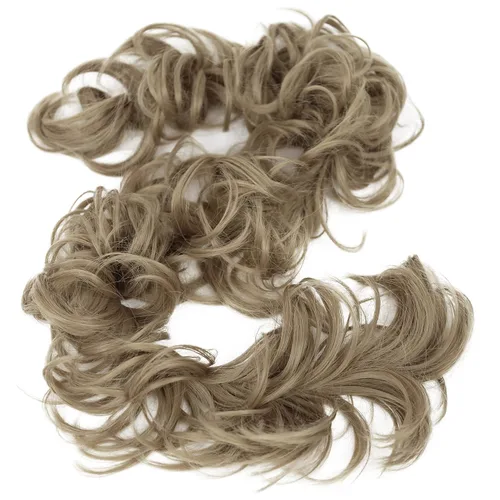 Miniatura 15 de CAISHA Postizo de Cabello, Envoltura de Cabello, Fibras Sintéticas Resistente al Calor, Rizado Desordenado, Recogido, Negro HW6
