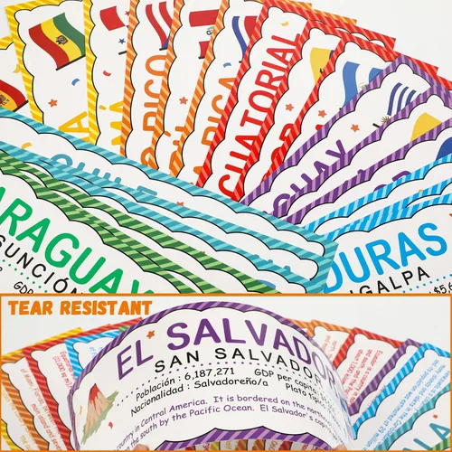 Miniatura 3 de 21 carteles de países en español, banderas, decoraciones para aulas, países latinoamericanos (nuevo) España, Puerto Rico y Guinea Ecuatorial