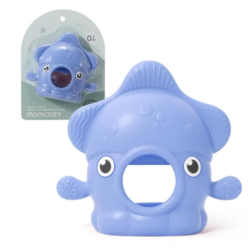 Miniatura 8 de Momcozy Juguetes mordedores para bebés Mordedor de silicona para 0-12 meses Alivio de la dentición del bebé Azul