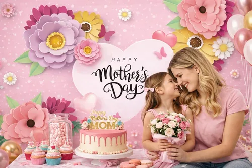 Miniatura 4 de Telón de fondo para fotos del Día de la Madre de 7 x 5 pies, para sesión de fotos de fiesta de Acción de Gracias, Día de la Madre, Día de la Madre