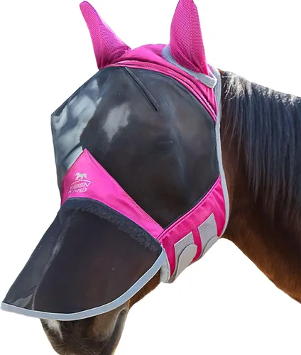 Miniatura 31 de Harrison Howard CareMaster Pro - Máscara luminosa para mosca de caballo, gran espacio para los ojos, nariz larga con orejas, protección UV para Azul