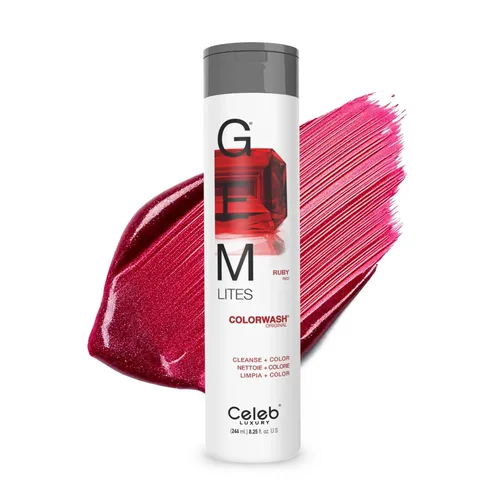 Celeb Luxury Colorwash Color Depositing Shampoo - Color Refresher, Vegan Hair Dye, Bondfix Bond Rebuilder, Viral and Gem Lites Rubí