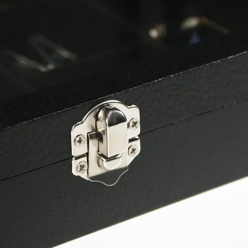 Miniatura 6 de Coward Joyero organizador de anillos, caja de terciopelo negro con 100 ranuras para anillo, bandeja de exhibición con tapa de vidrio transparente