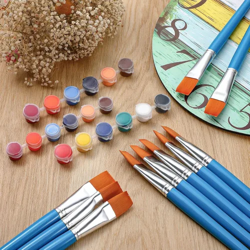 Miniatura 7 de Pinceles planos de pintura acrílica de acuarela, pincel de nailon sintético para el pelo, 1 pulgada, pincel de pintura de artista para detalles