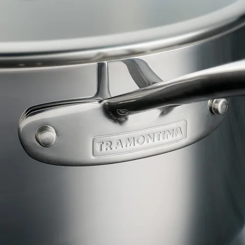 Miniatura 7 de Tramontina Tri-Ply Clad - Juego de utensilios de cocina de acero inoxidable de 12 piezas con tapas de vidrio, ollas y sartenes, listo