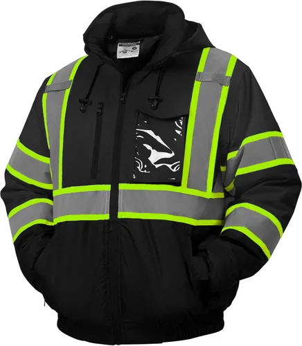 Miniatura 15 de sesafety Chaqueta reflectante para hombre, chaquetas de alta visibilidad, chaquetas de seguridad para hombre, chaquetas de bomber de construcción