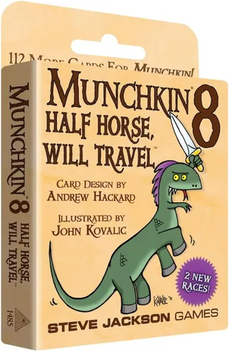 Munchkin 8 – Half Horse, Will Travel Card Game (expansión), expansión de 112 cartas, adultos, niños y familia, RPG de aventura de fantasía, edades