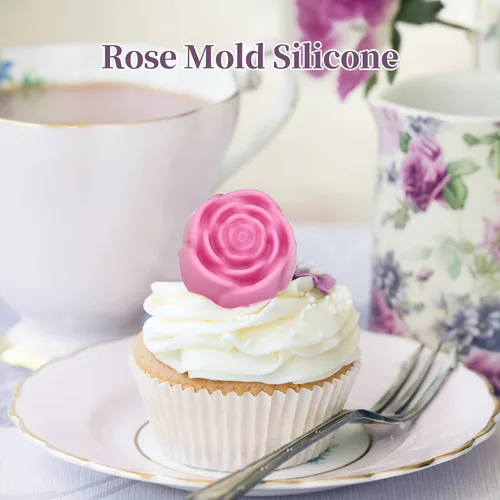 Miniatura 7 de Molde de silicona de rosas, 2 moldes de chocolate rosa con 20 cavidades para chocolate, dulces, cubitos de hielo, gomitas, gelatina, gelatina