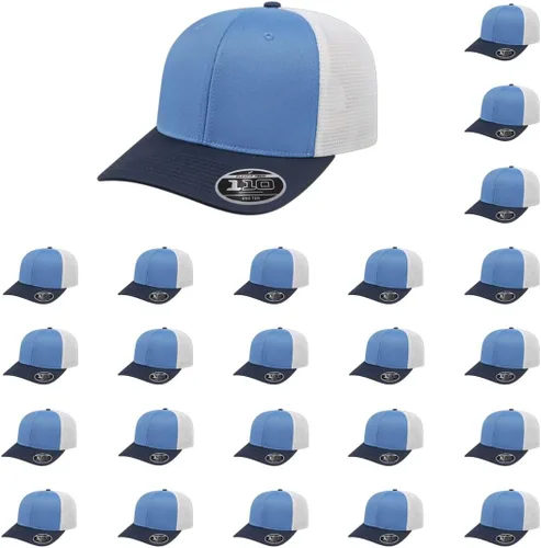 Miniatura 70 de Cap America i8502 Flexfit 110 Premium - Gorra de camionero de perfil medio con 6 paneles de malla trasera con protección UV y cierre ajustable Azul