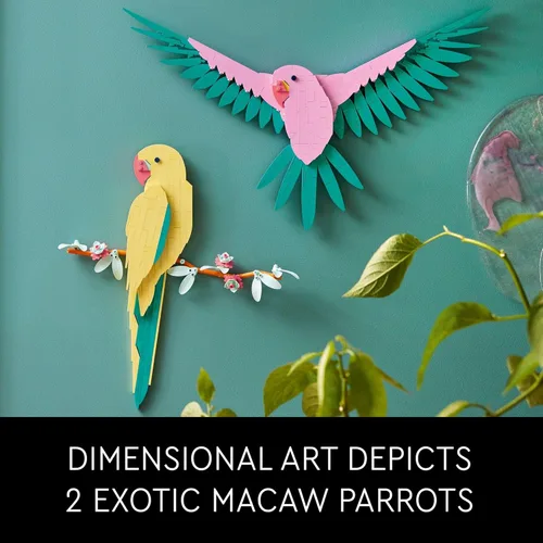 Miniatura 3 de LEGO Art La colección Fauna – Guacamayos, Arte de Pared Natural para Decoración de Sala de Estar, Idea de Decoración para Oficina en Casa, Actividad