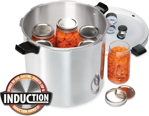 Miniatura 6 de Presto 01784 Enlatadora de presión compatible con inducción de 23 quart, plateada, de aluminio