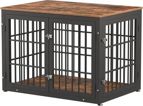 Miniatura 17 de rehomerance Mueble de jaula de perro resistente de 26 pulgadas para perros pequeños, mesa auxiliar decorativa para casa de mascotas, muebles