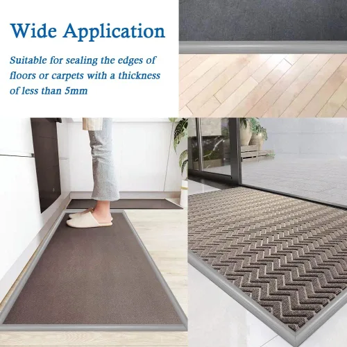 Miniatura 7 de Tira de transición de suelo autoadhesiva para alfombras y pisos, tira de borde de PVC para transición de umbral adecuada para altura de umbral