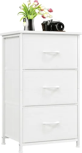 Miniatura 11 de Somdot - Cómoda estrecha con 4 cajones, cómoda delgada con cajones de tela extraíbles para armario, espacios pequeños, baño, dormitorio, lavandería