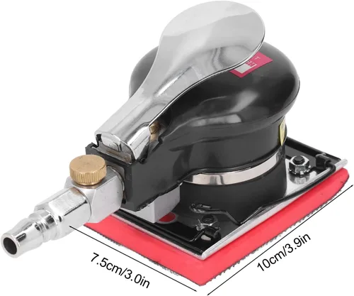 Miniatura 7 de Lijadora orbital neumática Herramienta de lijadora de aire de 1/4 pulgadas 10000RPM Mini máquina pulidora para compuestos de madera Herramienta