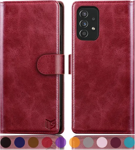 Miniatura 10 de SUANPOT Para Samsung Galaxy A52 4G & 5G Funda de cuero cartera con RFID titular de la tarjeta de crédito Flip Folio Book Phone Case Funda a prueba