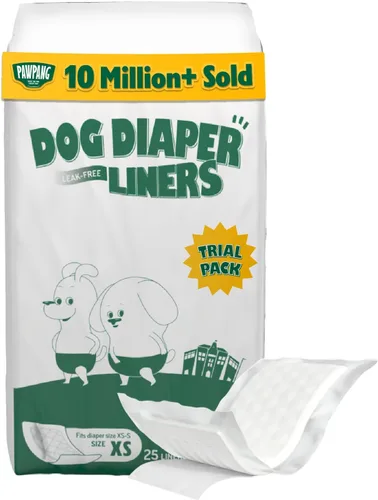 Miniatura 10 de PAWPANG Forros desechables para pañales para perros machos y hembras, 100 unidades, 5 opciones de tamaño, insertos de pañales para perros que se