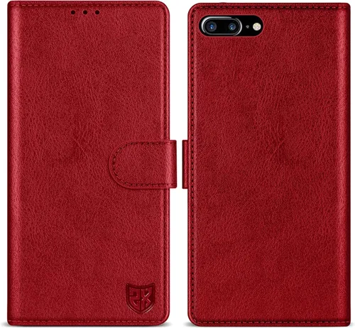 Miniatura 18 de ZZXX Funda tipo cartera para iPhone 7 Plus/iPhone 8 Plus con bloqueo RFID, ranura para tarjetas, función atril, cierre magnético, funda protectora