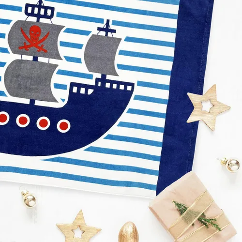 Miniatura 4 de BANGSAUR Toallas de baño de playa con capucha para niños, 100% algodón, 50 x 30 pulgadas, manta envolvente para niños pequeños de 3 a 12 años, Barco