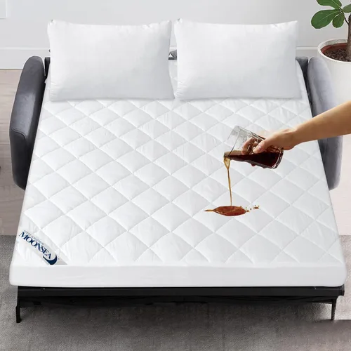 Miniatura 10 de Protector de Colchón Topper Split King para Cama Ajustable, Acolchado, Transpirable, Absorbente, Estilo Sábana Bajera, Lavable a Máquina