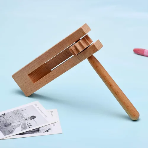 Miniatura 5 de Trinquete giratorio de madera para hacer ruido, matraca tradicional para fiestas, eventos deportivos y celebraciones, 1 paquete