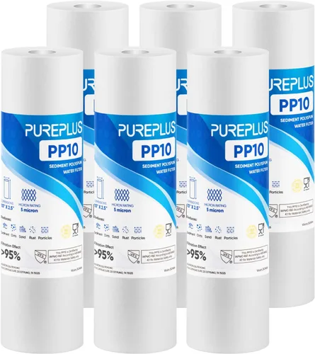 Miniatura 10 de PUREPLUS Filtro de Agua para Sedimentos de Toda la Casa de 5 Micrones 20" x 2.5", Prefiltración de Sedimentos de 20 pulgadas, Cartucho de Repuesto